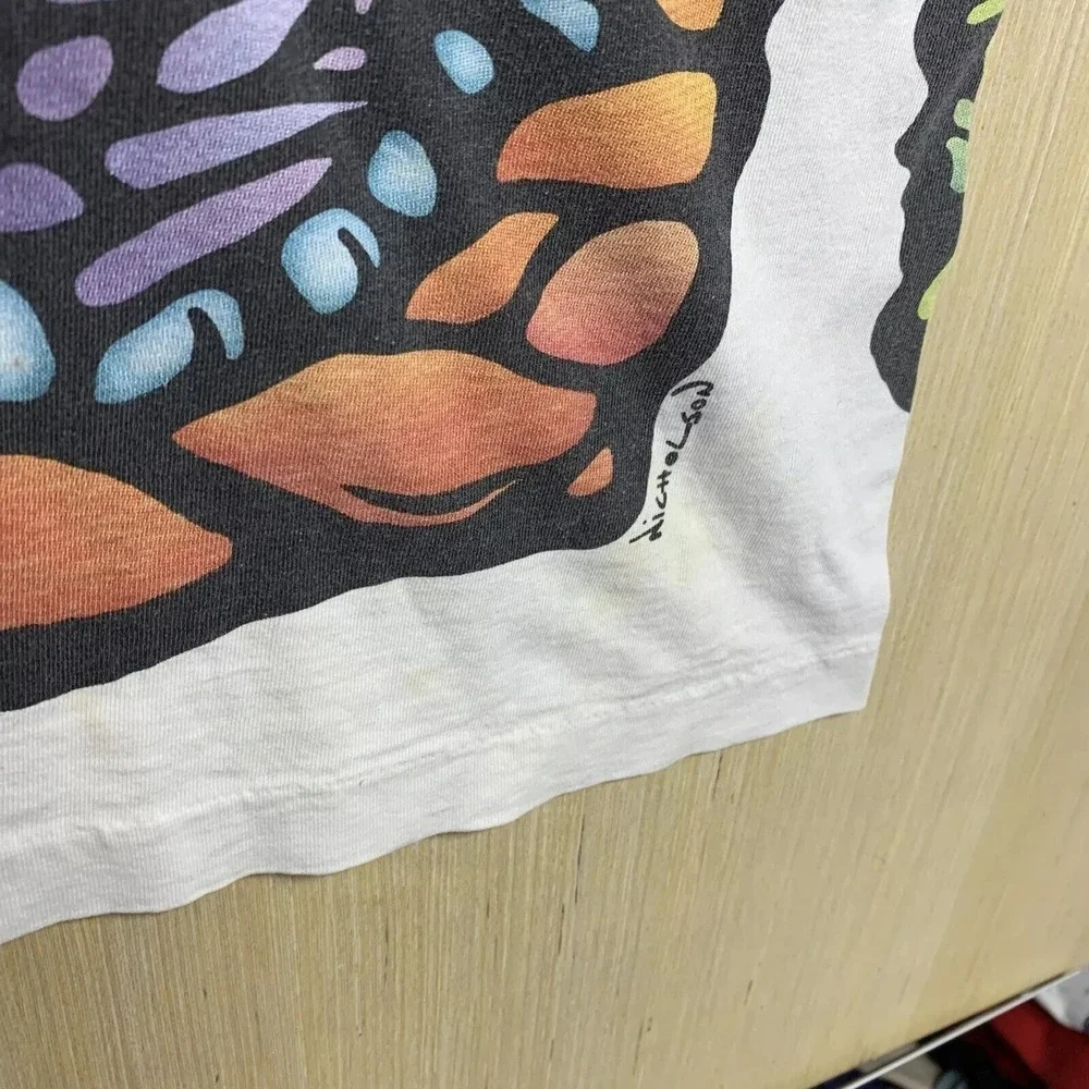 Vintage Liquid Blue Shirt Adult Extra Large White Short Sleeve Men's 1993 AOP - Picture 7 of 16